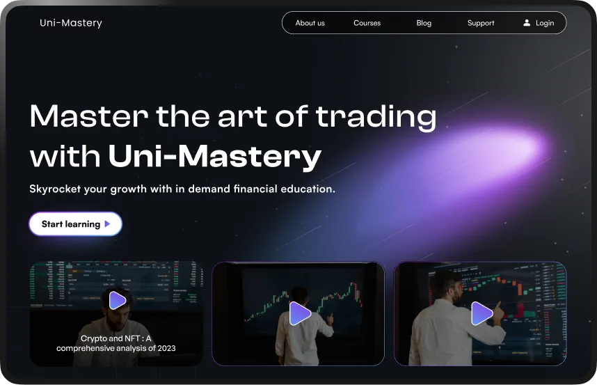education website user interface