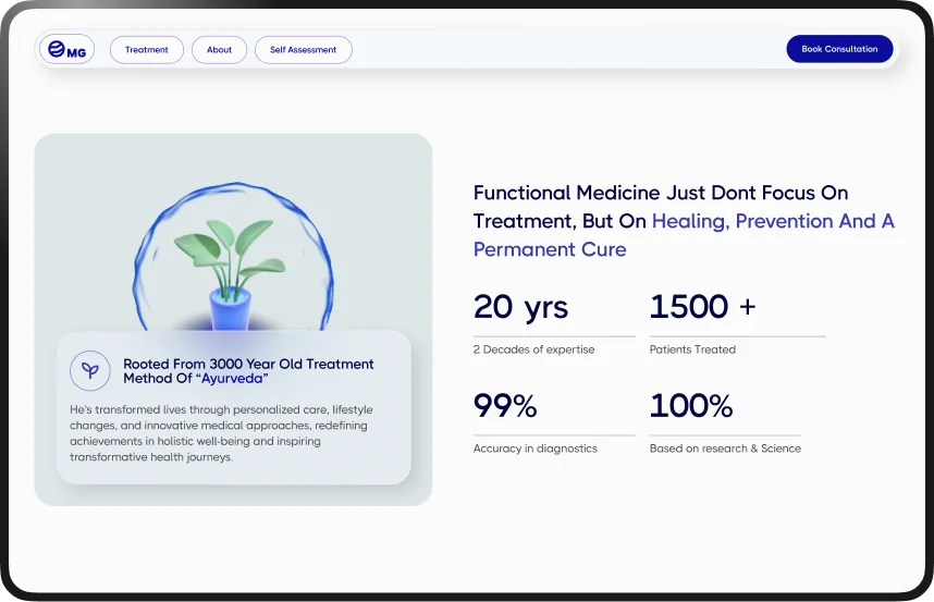 Doctor's website user interface