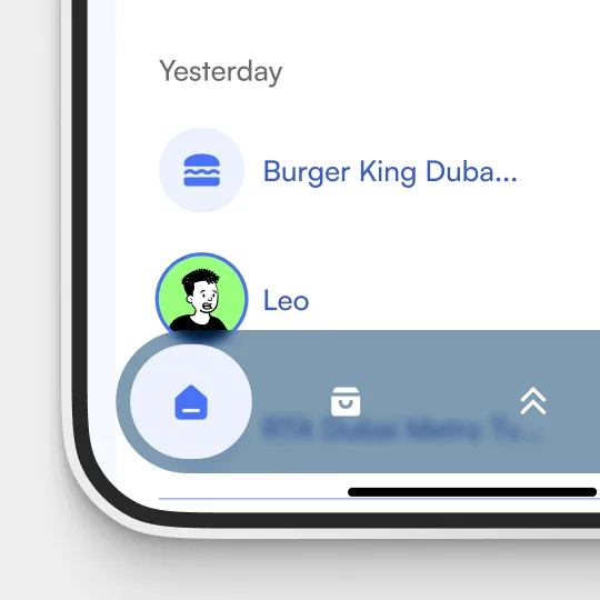 user interface shot of banking app