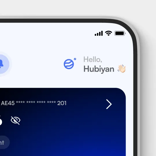 user interface shot of banking app
