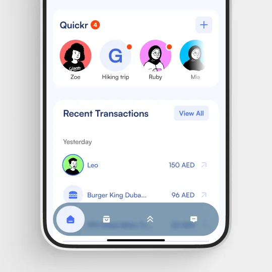 user interface shot of banking app