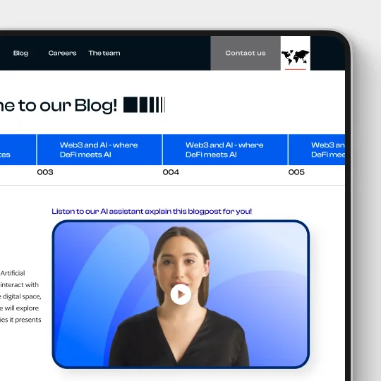 user interface shot of company website