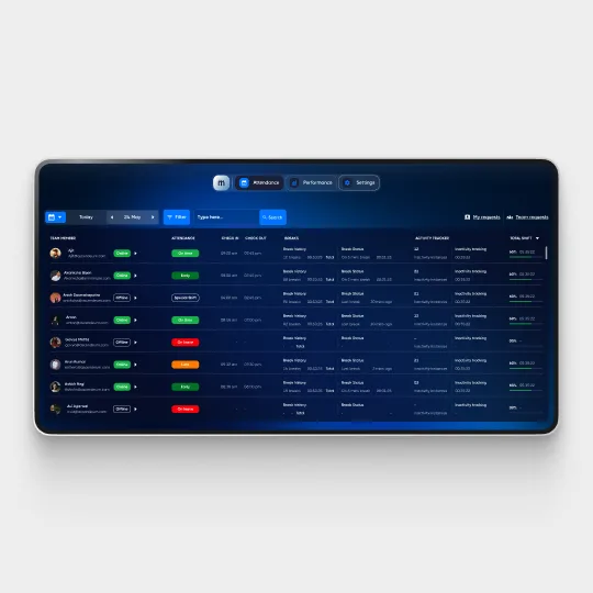 user interface shot of human resource management app