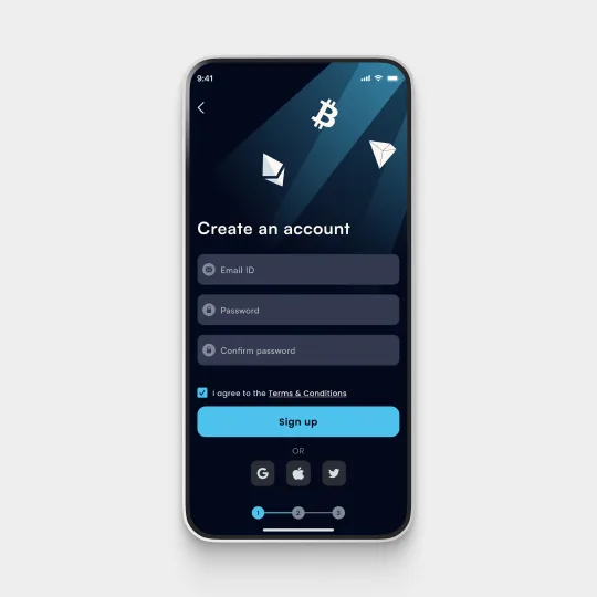 user interface shot of crypto wallet app