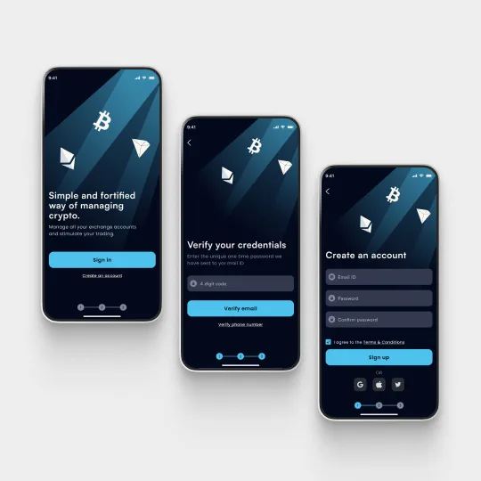 user interface shot of crypto wallet app