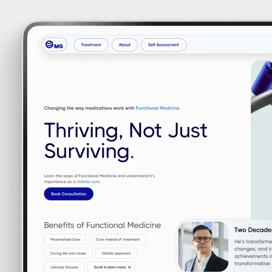 user interface shot of doctor's website
