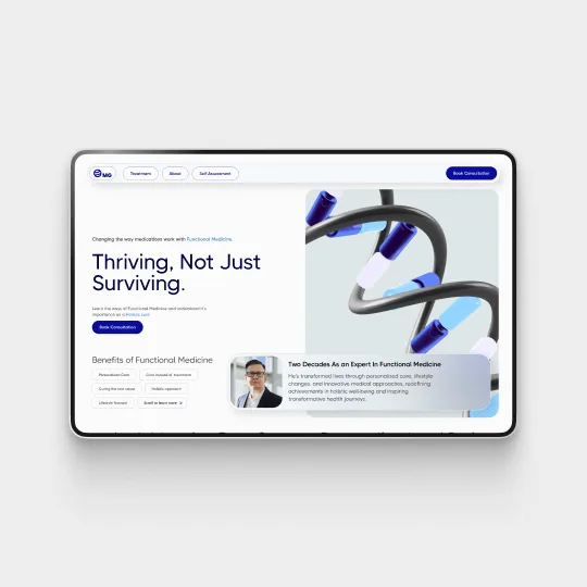 user interface shot of doctor's website