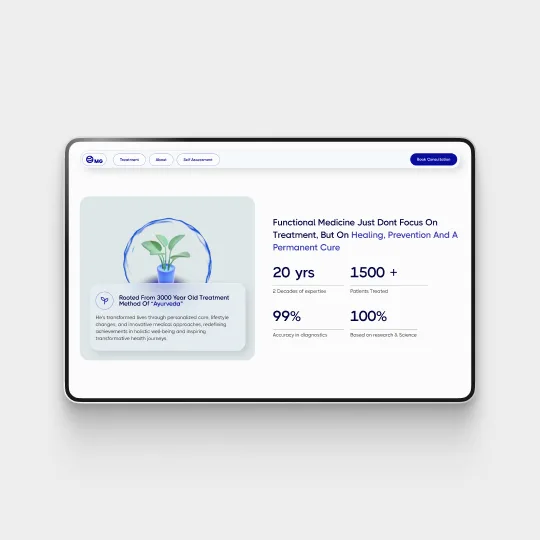 user interface shot of doctor's website
