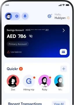 Image of a banking app user interface
